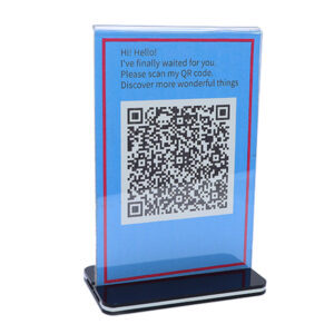 T-shaped black base dual-sided acrylic menu display
